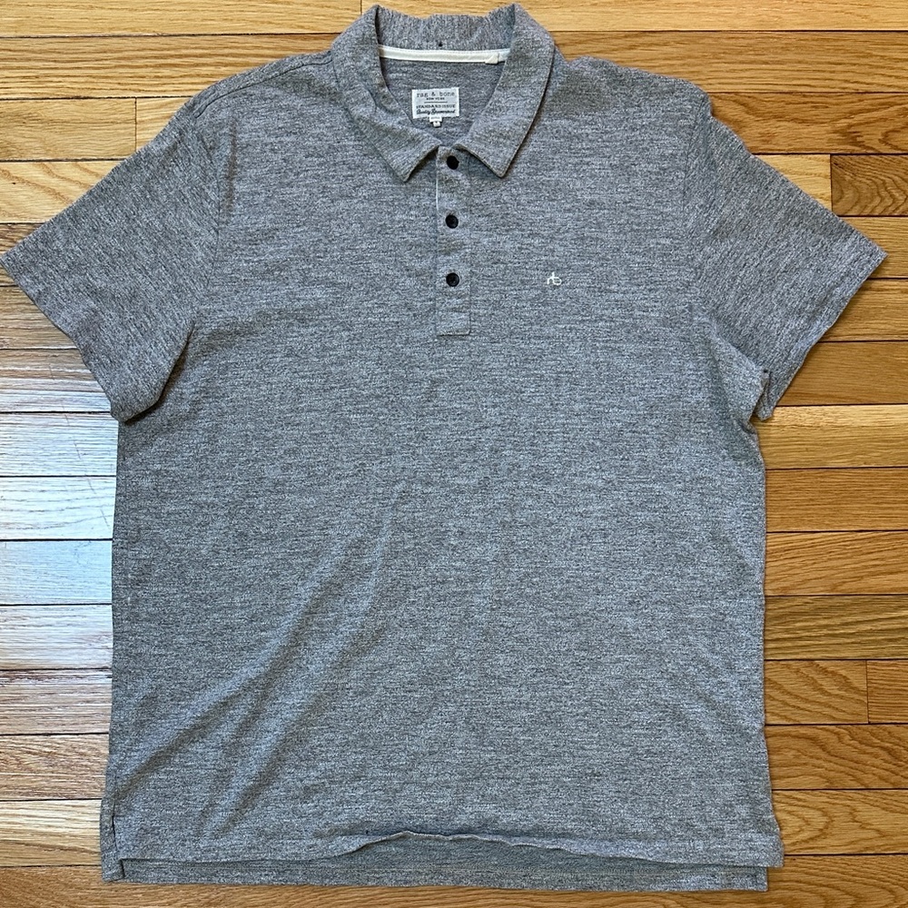 Rag & Bone Standard issue  Heather Gray Polo Shirt XXL
